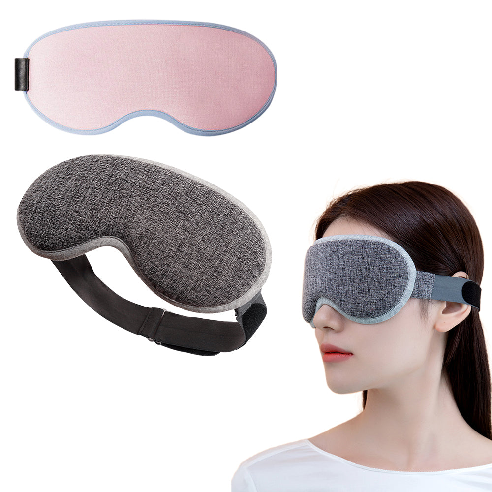 2pcs Heated Eye Mask USB Hot Compress Eye Mask for Dry Eyes Light Blocking Blindfold-Grey and Pink