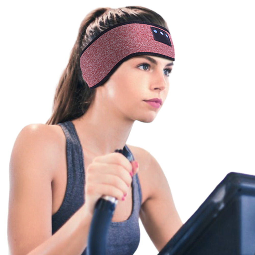 Bluetooth Headband with Wireless Stereo Headphone Red