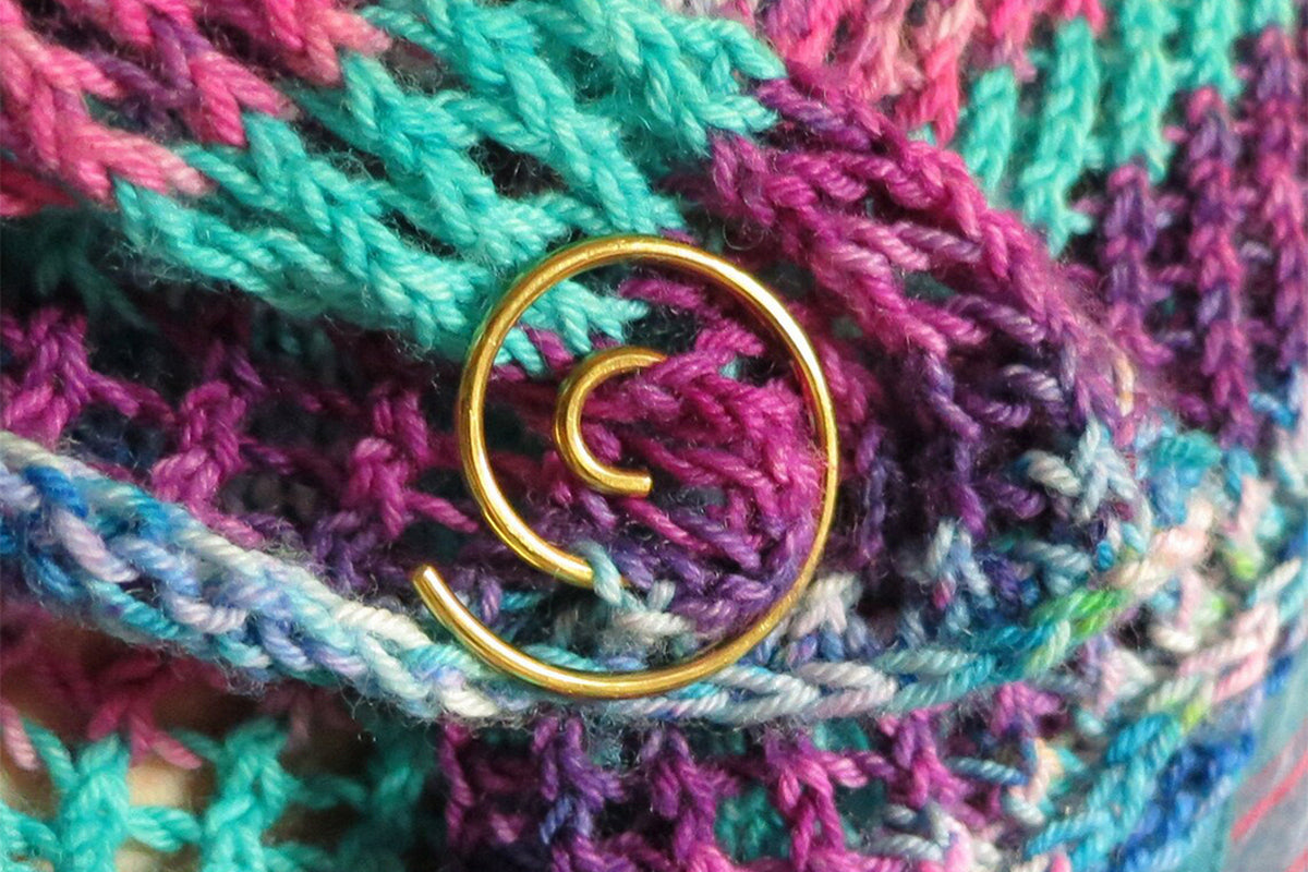 2 PCS Spiral Cable Knitting Needle Handmade Knitting Tool Cable Needle Shawl Pin-Gold