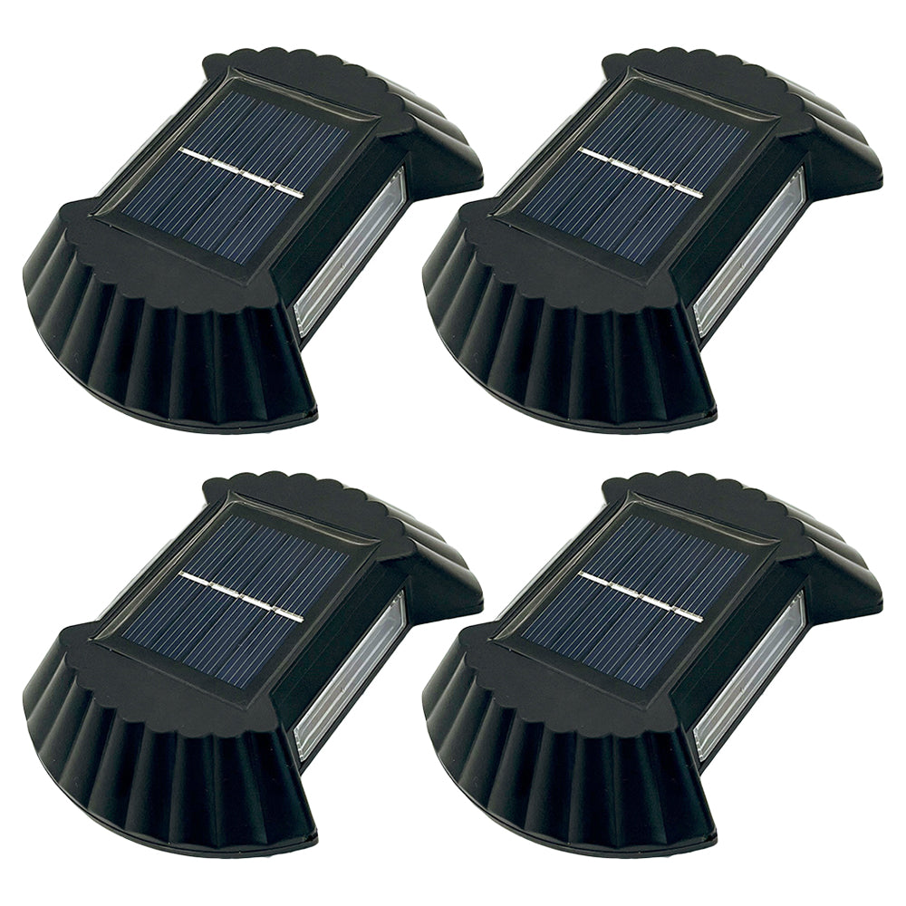 Solar Wall Light 4Pcs 2LED Solar Wall Lamp Shell Garden Night Lights -Warm white