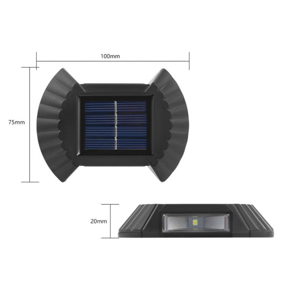 Solar Wall Light 4Pcs 2LED Solar Wall Lamp Shell Garden Night Lights -Warm white