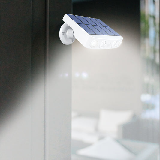 Solar Wall Light Motion Sensor Solar Lights Wall Lamp Garden Yard Light Outdoor Decor -White shell white light