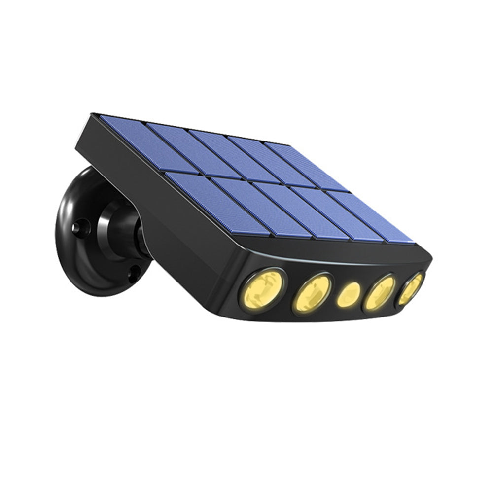 Solar Wall Light Motion Sensor Solar Lights Wall Lamp Garden Yard Light Outdoor Decor -Black shell warm light