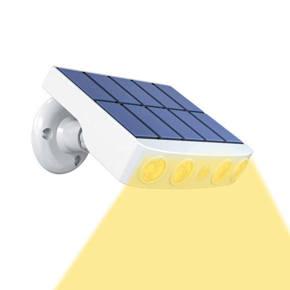 Solar Wall Light Motion Sensor Solar Lights Wall Lamp Garden Yard Light Outdoor Decor -White shell warm light