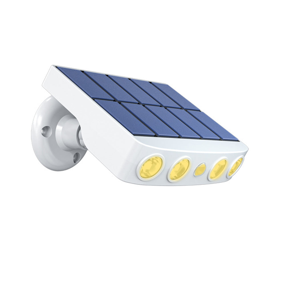 Solar Wall Light Motion Sensor Solar Lights Wall Lamp Garden Yard Light Outdoor Decor -White shell warm light