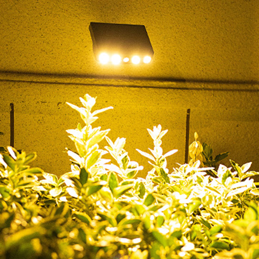 Solar Wall Light Motion Sensor Solar Lights Wall Lamp Garden Yard Light Outdoor Decor -Black shell warm light