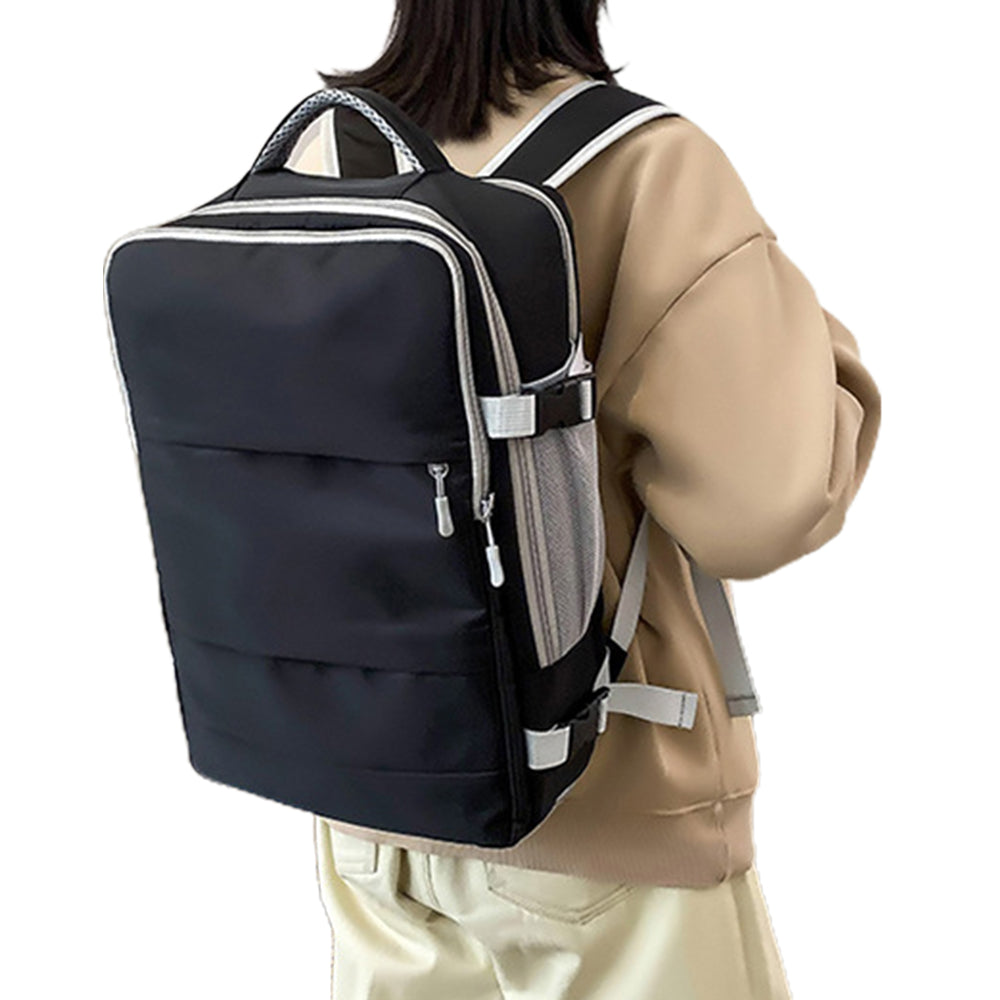 Water Resistant Mommy Bag Diaper Bag Travel Backpack Laptop Bag with USB Port -Black