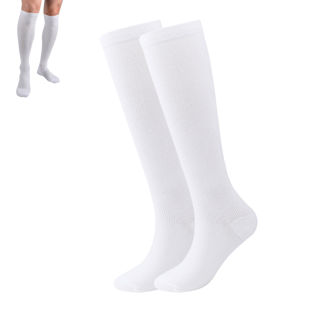 Compression Socks for Women and Men Circulation Promotion Best Support for Running Nursing Athletic-White
