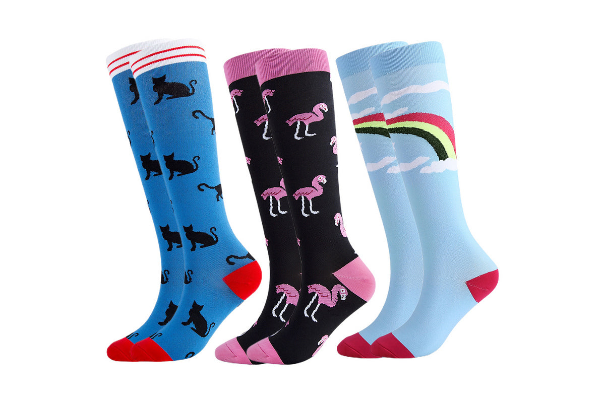 Compression Socks Women Men Circulation 3 Pairs for Athletic Running Cycling