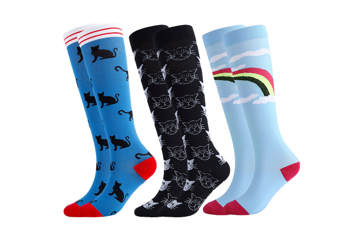 Compression Socks Women Men Circulation 3 Pairs for Athletic Running Cycling
