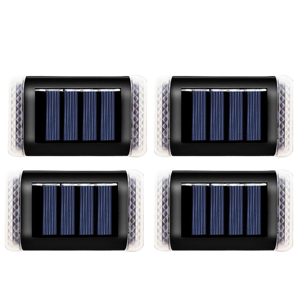 Solar Wall Light 4Pcs Solar Step Lights Wall Lamp Garden Yard Light Outdoor Decor -Warm white