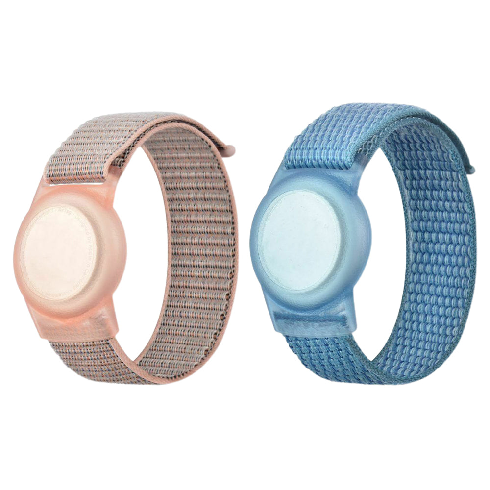 2pcs 170MM Wristband for Airtag Watch Band Bracelet Strap Holder Protective Case for Child Adult -Blue and Pink
