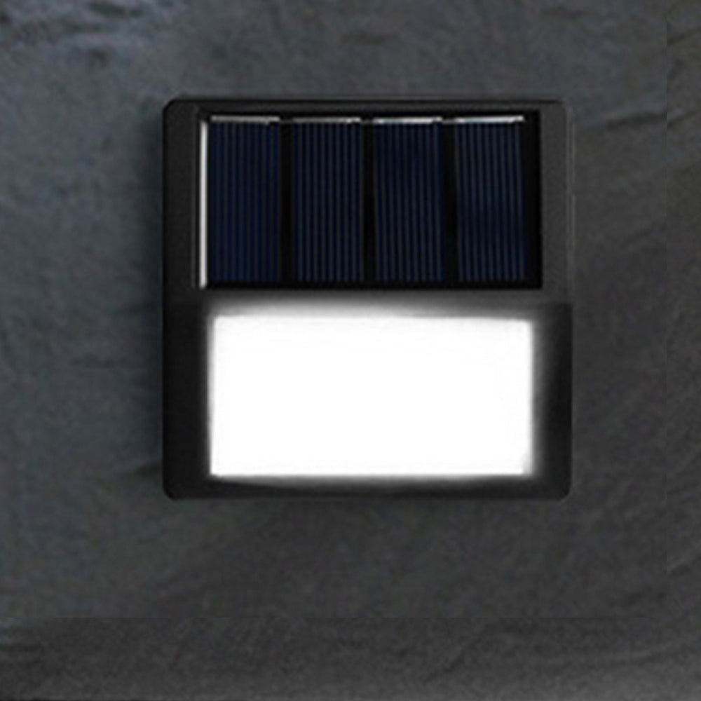 Solar Wall Light 4Pcs Solar Step Lights Fence Lamp Garden Yard Light Outdoor Decor Light Garden Wall Lamp -White