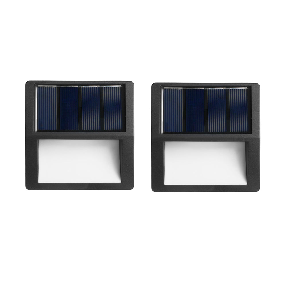 Solar Wall Light 4Pcs Solar Step Lights Fence Lamp Garden Yard Light Outdoor Decor Light Garden Wall Lamp -White
