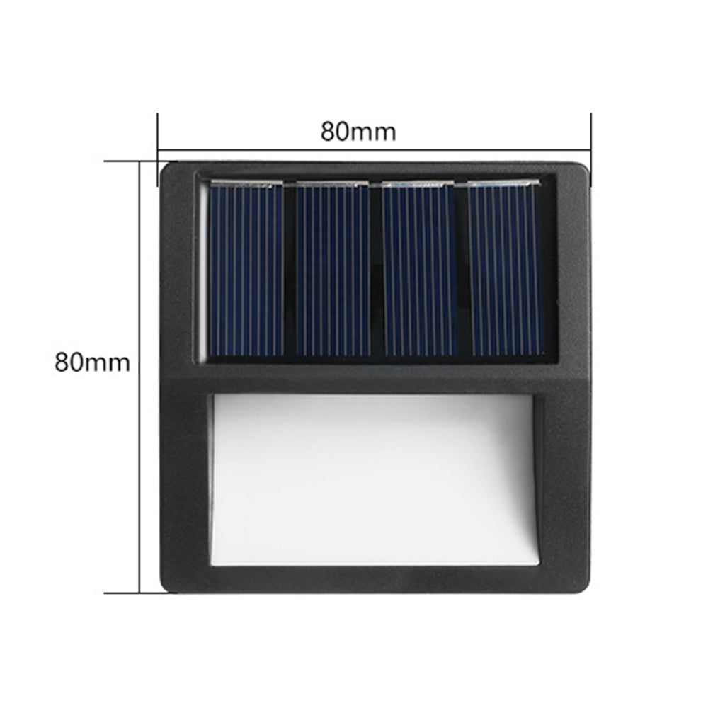 Solar Wall Light 4Pcs Solar Step Lights Fence Lamp Garden Yard Light Outdoor Decor Light Garden Wall Lamp -White