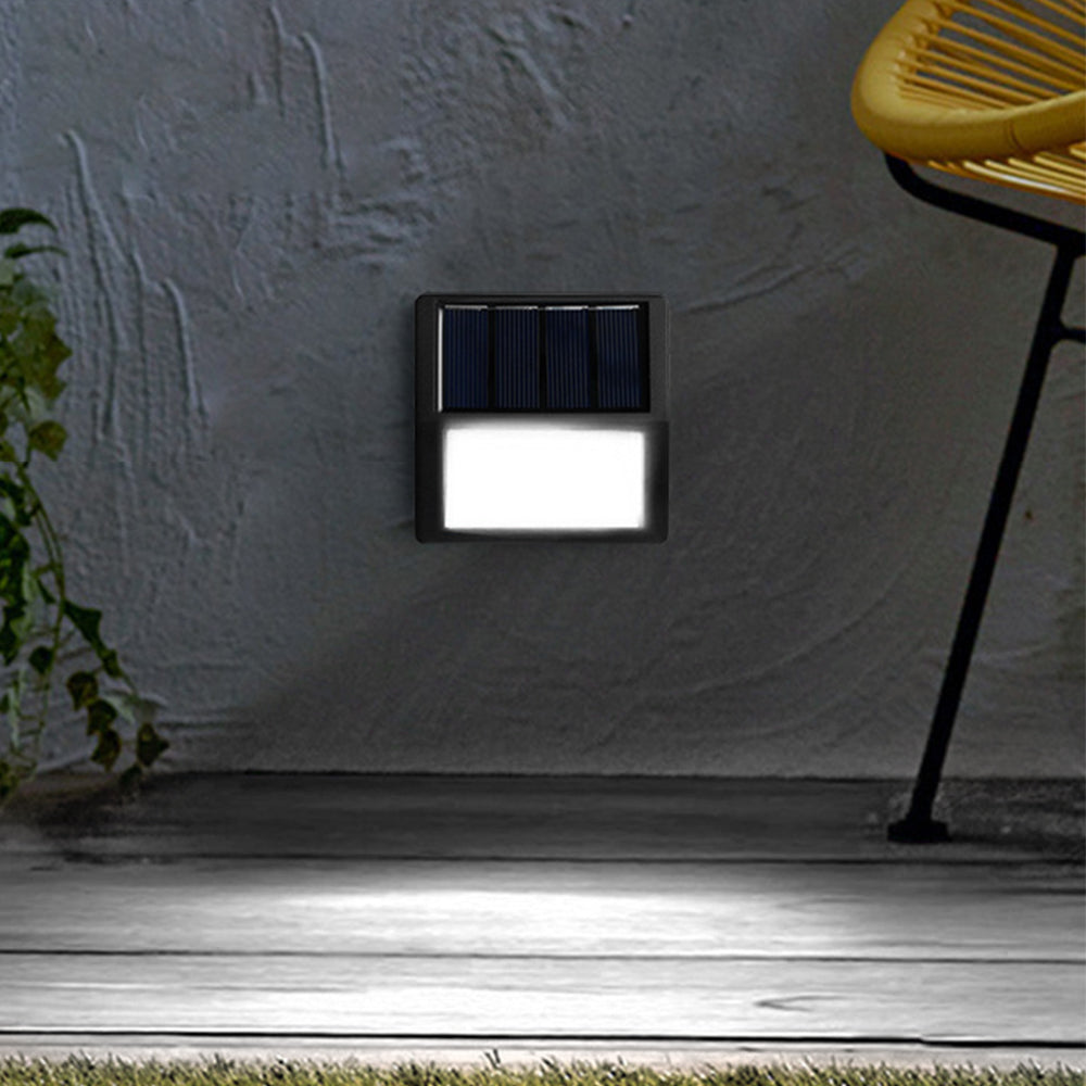 Solar Wall Light 4Pcs Solar Step Lights Fence Lamp Garden Yard Light Outdoor Decor Light Garden Wall Lamp -White
