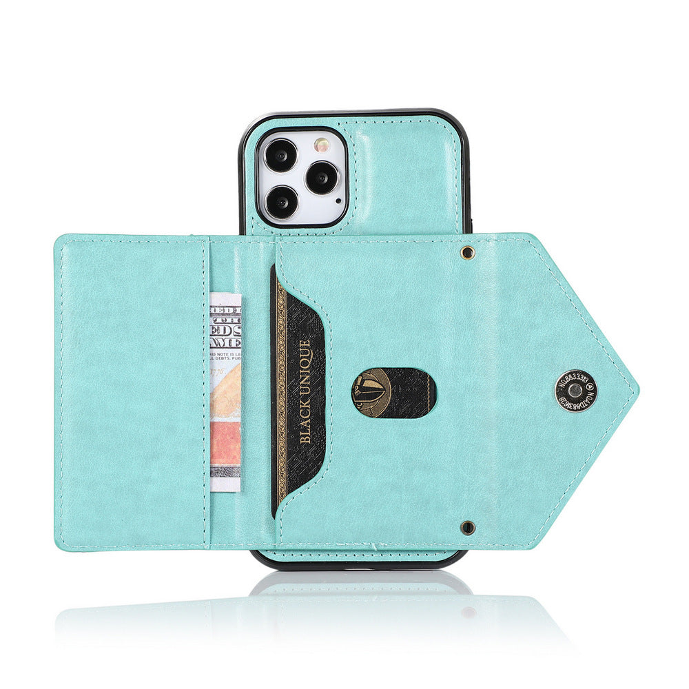 FancyGrab PU Leather Crossbody Phone Case Cover Wallet Card Holder for iPhone 13 Series