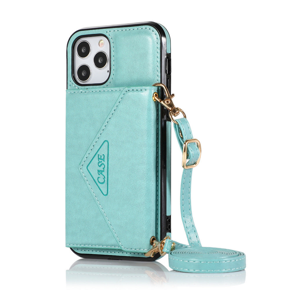 FancyGrab PU Leather Crossbody Phone Case Cover Wallet Card Holder for iPhone 13 Series