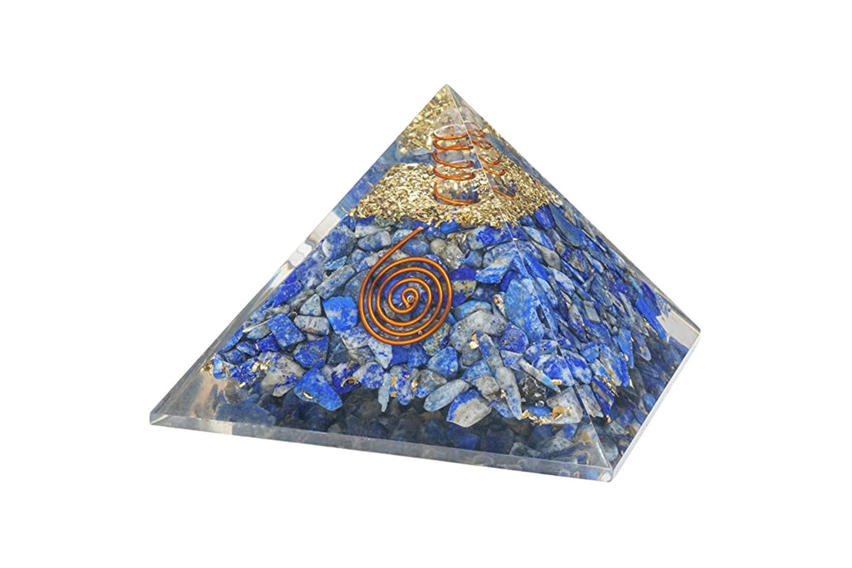 Positive Energy Chakra Healing Crystal And Stone Orgone Pyramid Amethyst Sphere-Blue