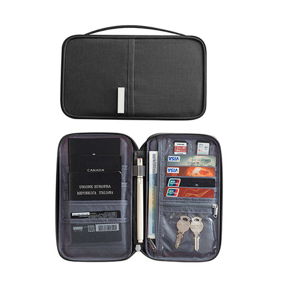 Water Resistant Travel Passport Holder Travel Document Organizer Wallet Holder Wallet -Black