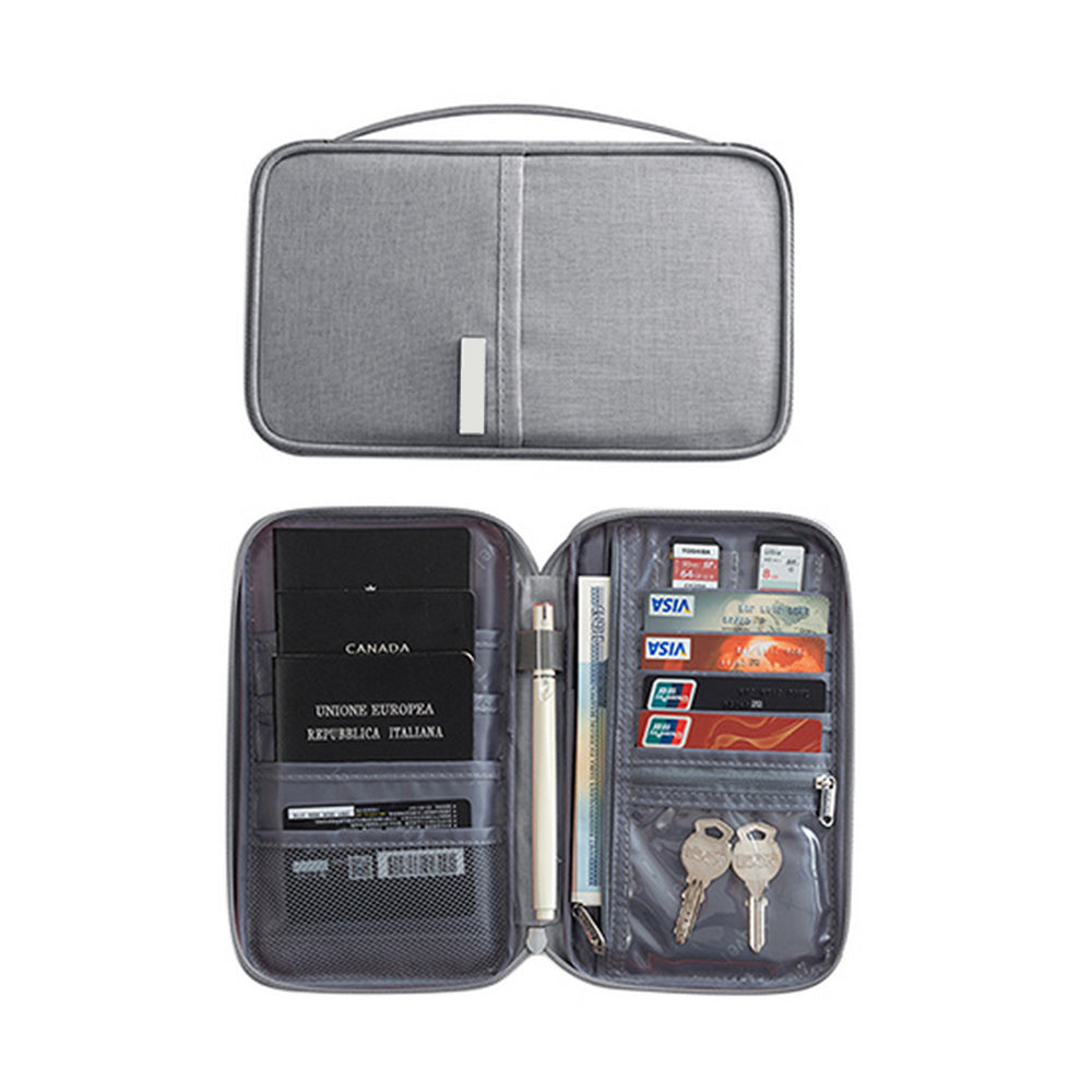 Water Resistant Travel Passport Holder Travel Document Organizer Wallet Holder Wallet -Grey
