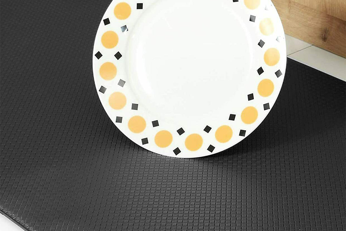 PU Leather Kitchen Rug Mats Durable Anti-Slip Absorbent Dirt-Resistant Kitchen Rug Mat-Black