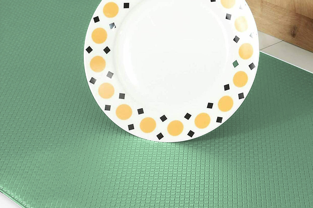 PU Leather Kitchen Rug Mats Durable Anti-Slip Absorbent Dirt-Resistant Kitchen Rug Mat-Green