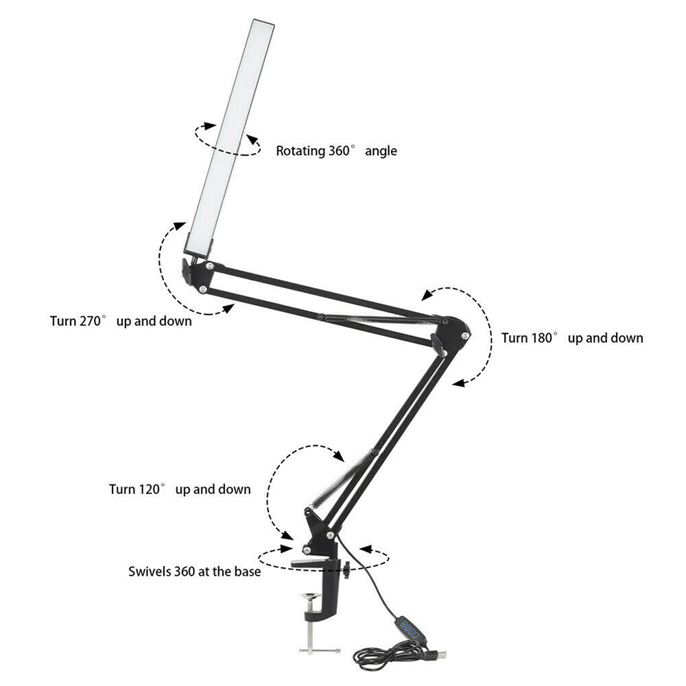 Foldable Clip On LED Desk Lamp Eye Protection Reading Lamp