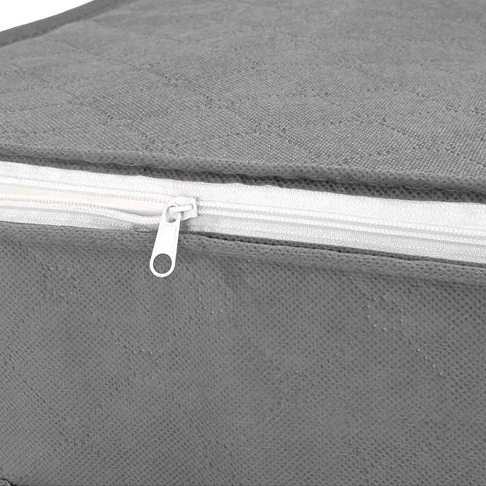 3Pcs Foldable Clothing Storage Bags Wardrobe Organiser with Clear Window Gray