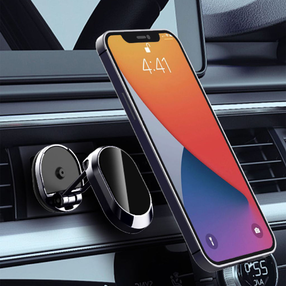Magnetic Car Phone Holder 360 Rotating Folding Cell Phone Mount Stick for Universal Phones Car Mount -Black