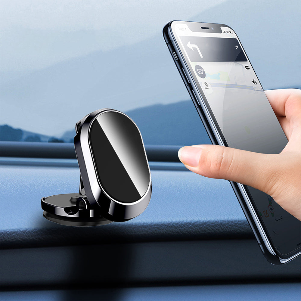 Magnetic Car Phone Holder 360 Rotating Folding Cell Phone Mount Stick for Universal Phones Car Mount -Black