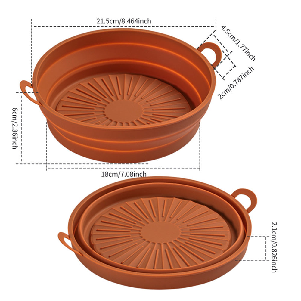 2Pcs Foldable Air Fryer Silicone Pot Air Fryer Liner Coffee