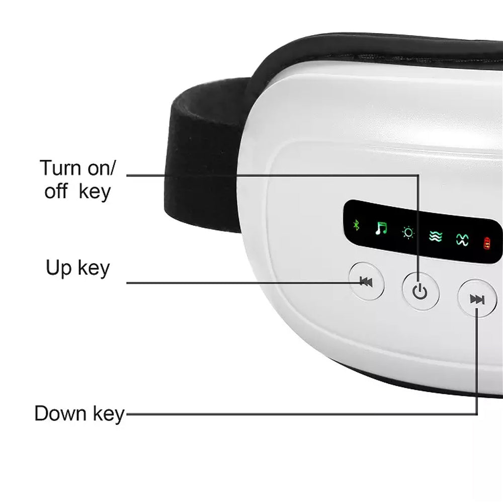 Electric Eye Massager Rechargeable Vibrate Heat Wireless Foldable Relax Protect