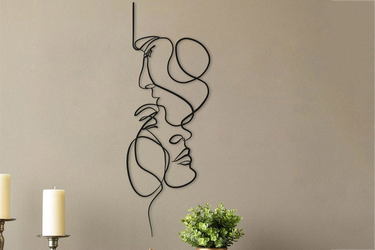 Minimalist Metal Abstract Woman Wall Art Modern Single Line Drawing Wall Art Decor