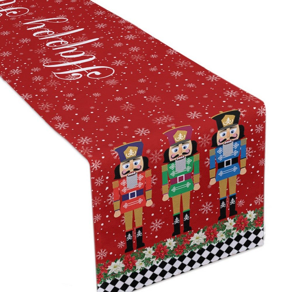 Nutcrackers Table Runner Christmas Kitchen Dining Table Decoration Nutcracker Soldier Table Clothes -Style 1