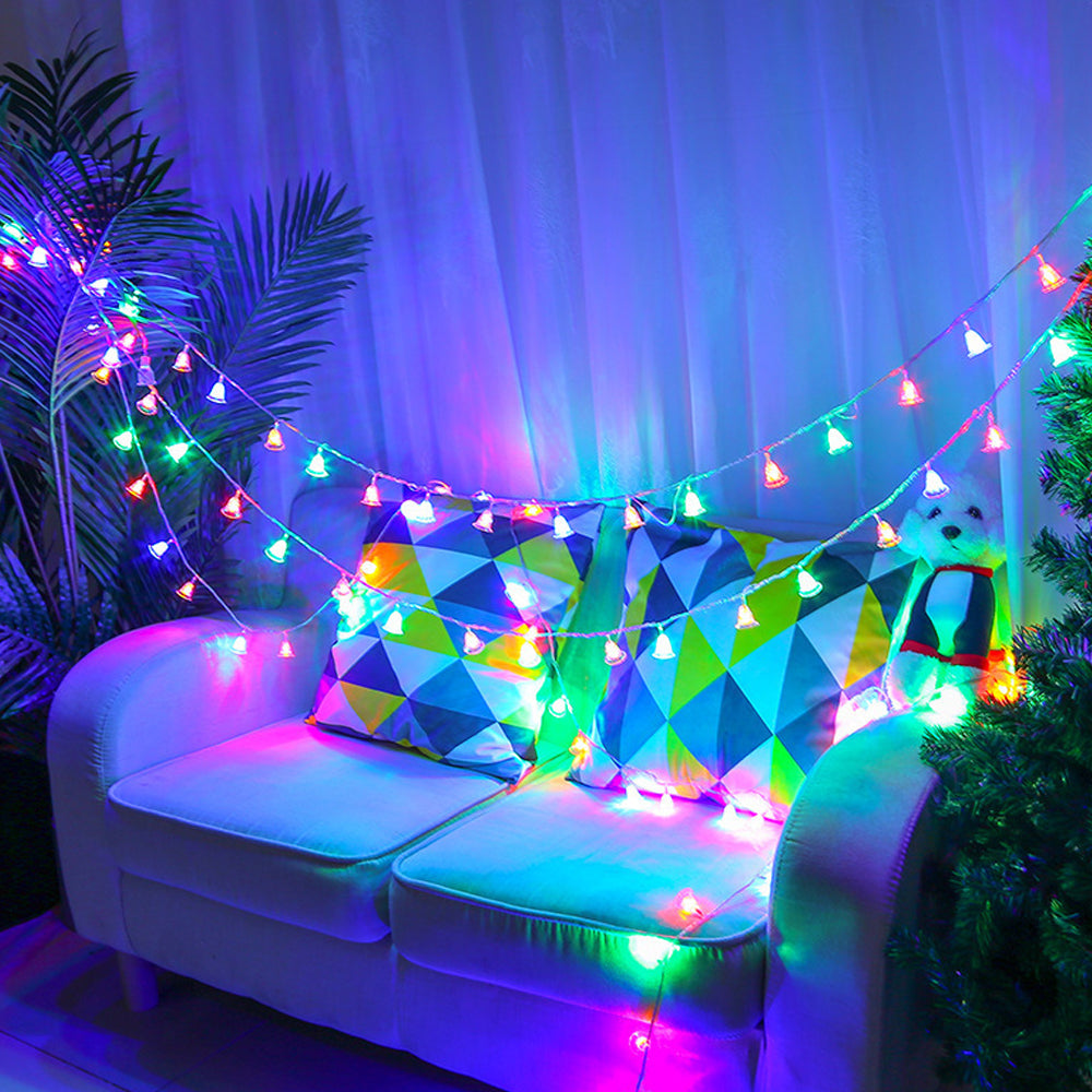 2Pcs 20LEDs Christmas Bells Fairy String Light Xmas Lights