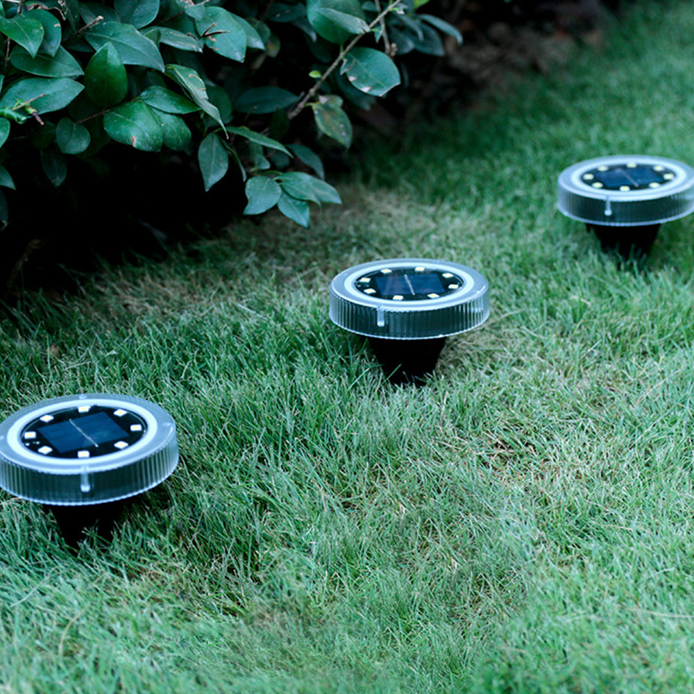 4 Pack 8LED Solar Power Ground Lights Outdoor Buried Garden Lawn Path Lamps -Warm