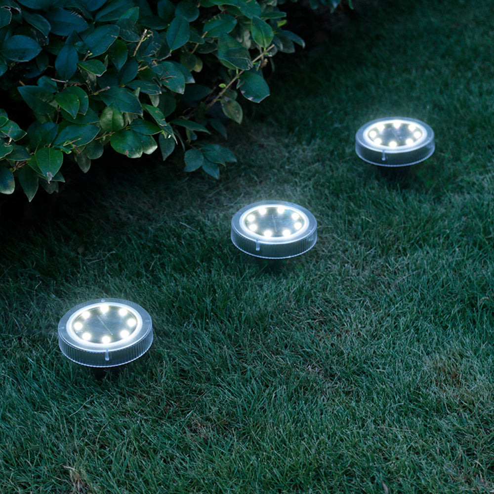 4 Pack 8LED Solar Power Ground Lights Outdoor Buried Garden Lawn Path Lamps -Warm