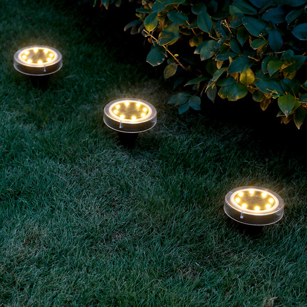 4 Pack 8LED Solar Power Ground Lights Outdoor Buried Garden Lawn Path Lamps -Warm