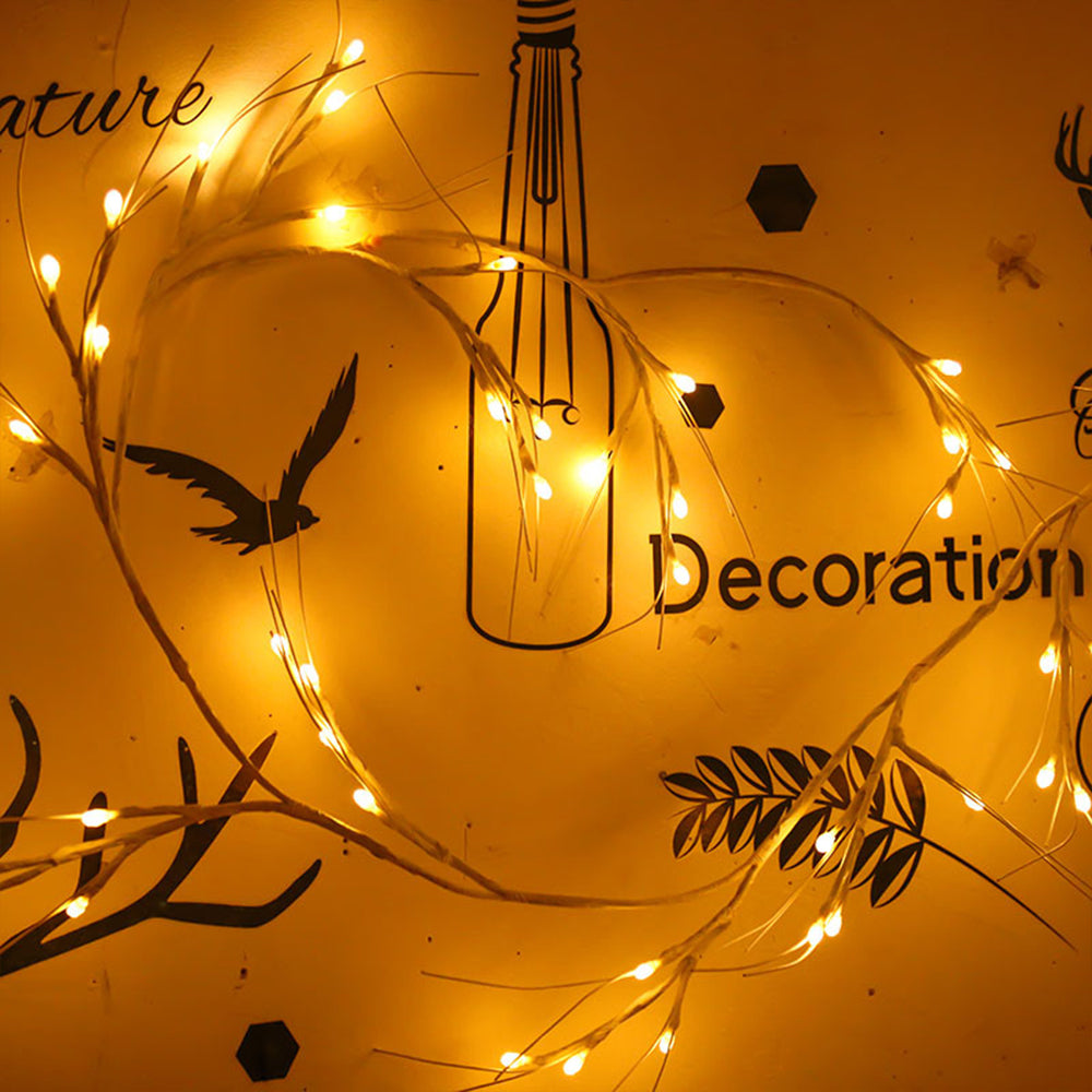 1.8M 48 LED Branch Garland Lights Christmas Fireplace Indoor Outdoor Decor Light