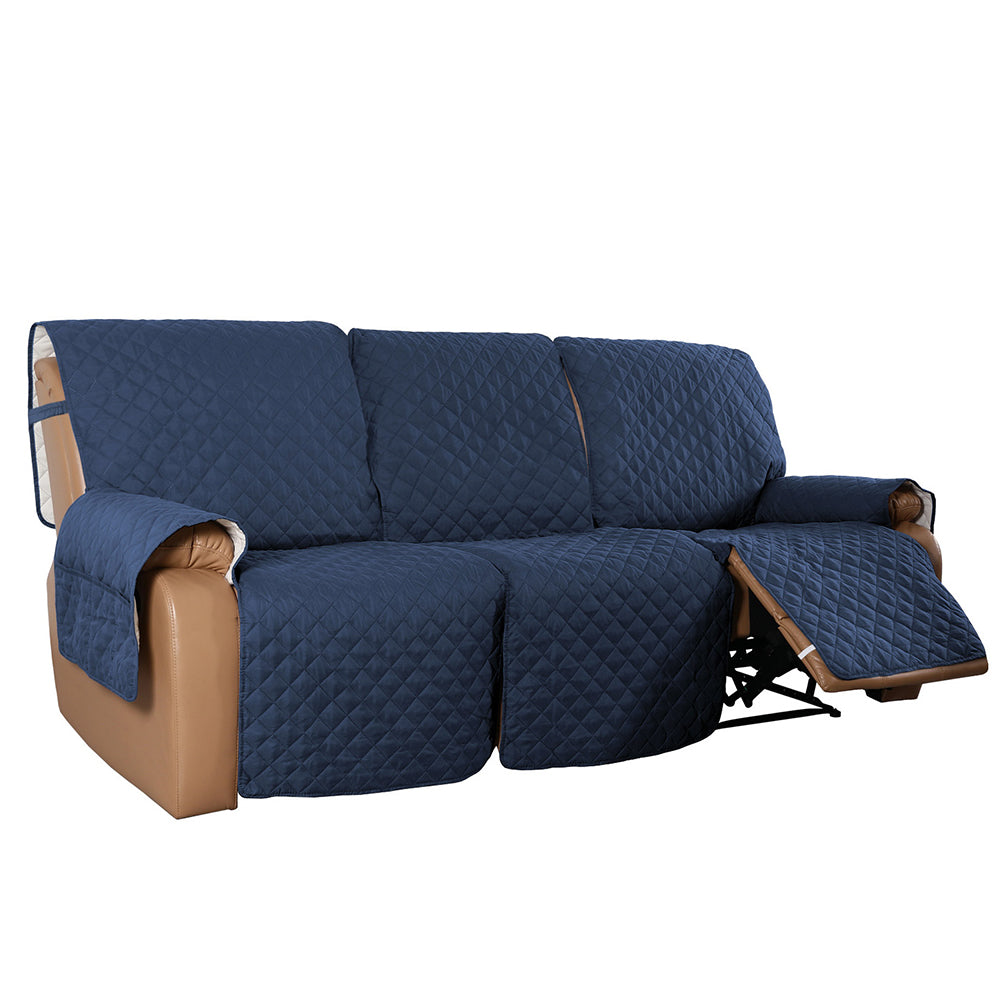 Sofa Cover Water Resistant Non-Slip Split Recliner Couch Cover Sofa Chair Slipcovers-Navy