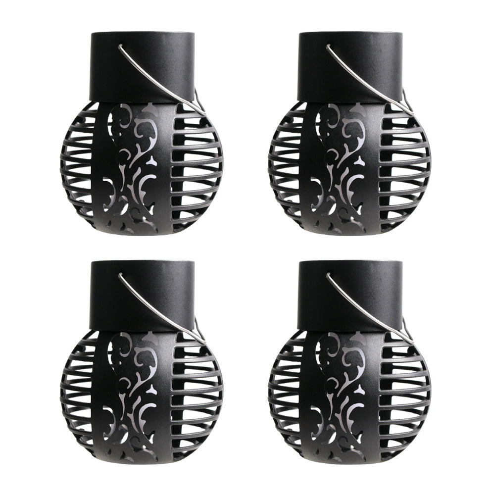 4Pcs Solar Flickering Flame Lantern Lamp Outdoor Hanging LED Lamp Decorative Lights