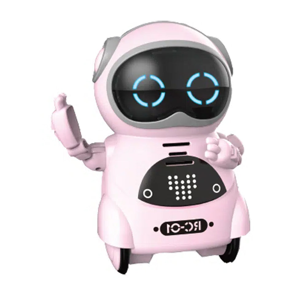 Toy Pocket RC Robot for Kids Talking Interactive Dialogue Singing Dancing Telling Story Mini Robot Toy -Pink