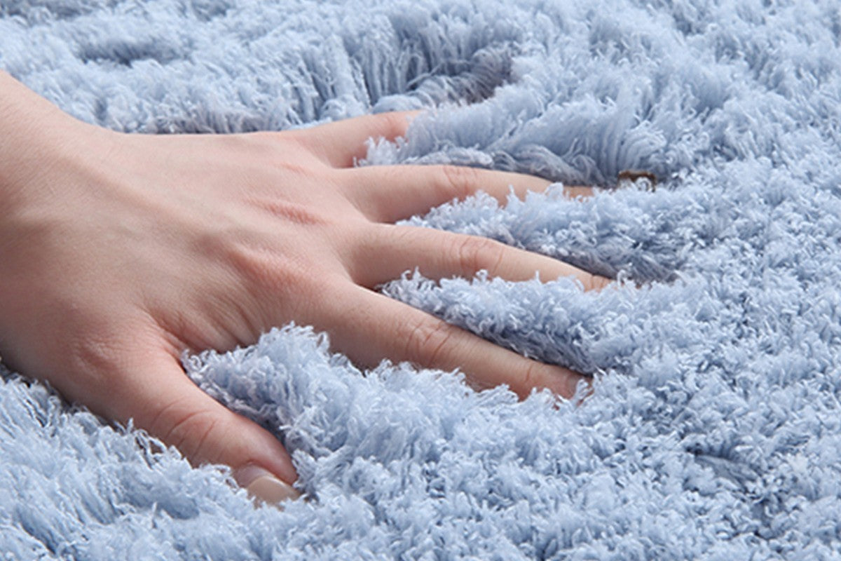 Soft Modern Indoor Large Shaggy Rug for Livingroom Bedroom Dorm Kids Room Home Decorative-Blue