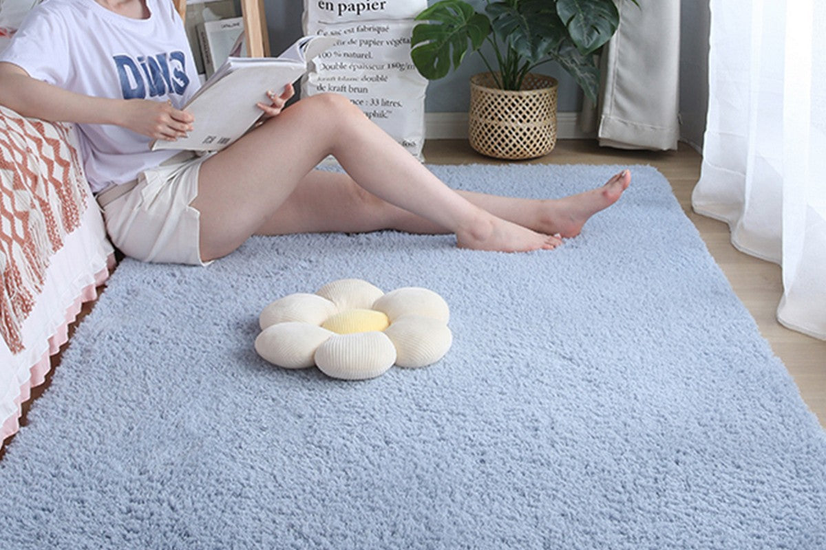Soft Modern Indoor Large Shaggy Rug for Livingroom Bedroom Dorm Kids Room Home Decorative-Blue