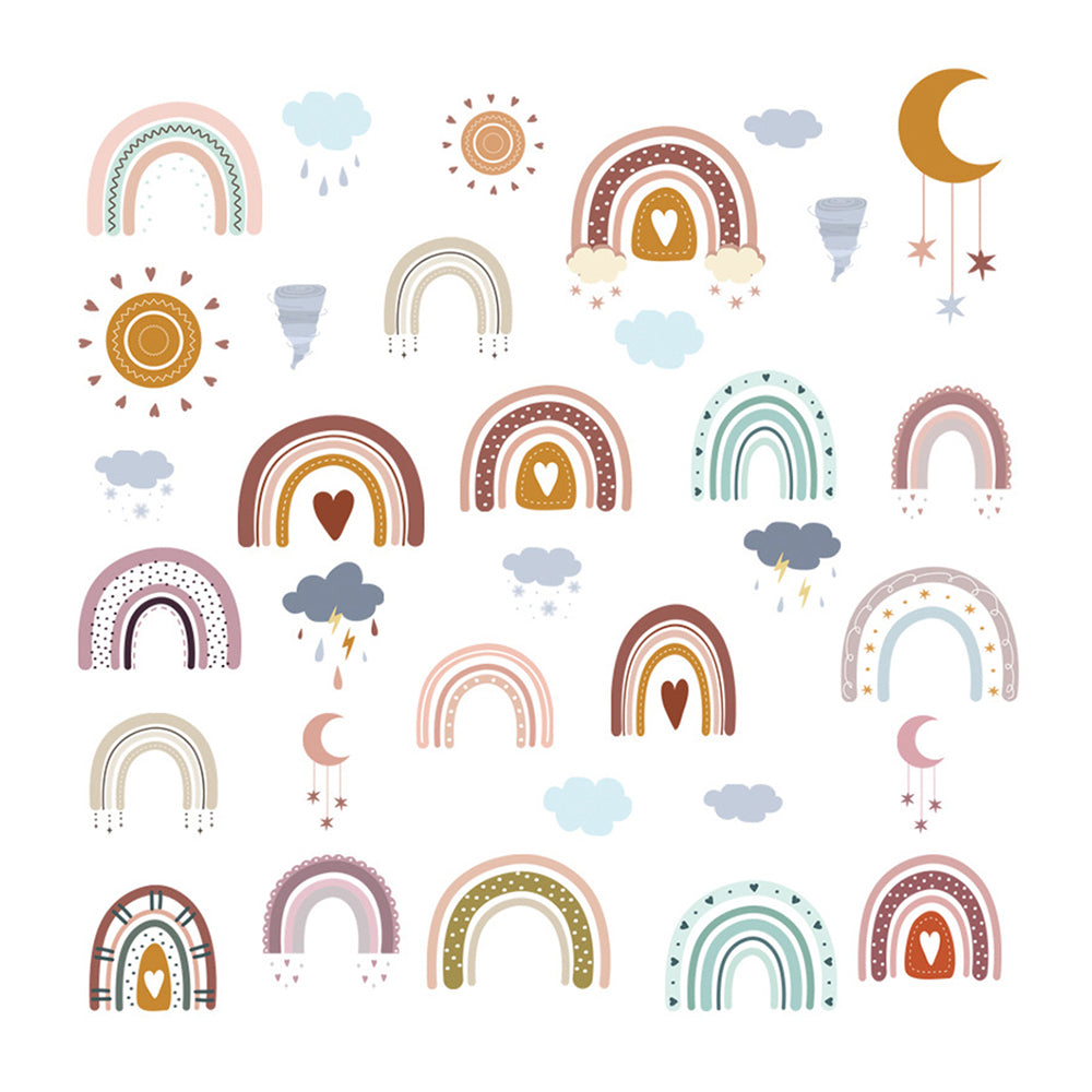 Rainbow Wall Decals Cloud Decals Watercolor Raindrop Wall Stickers Removable