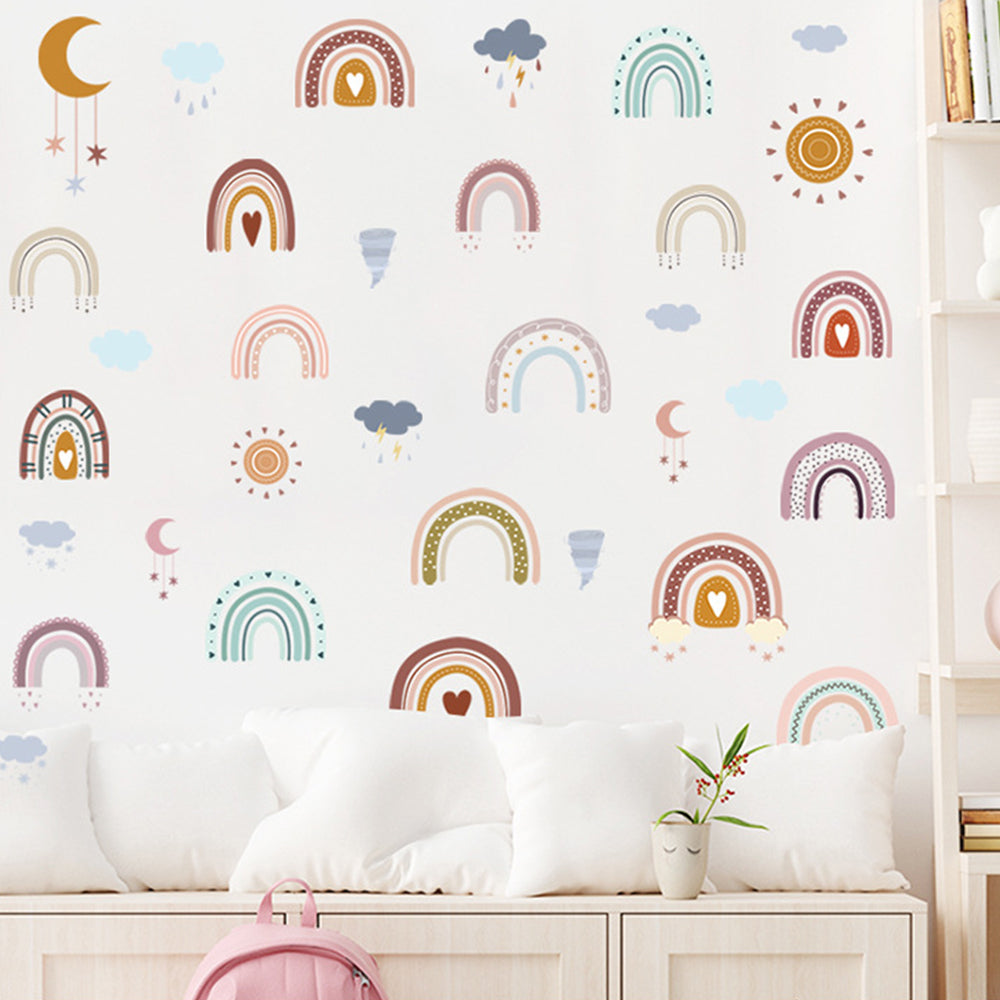 Rainbow Wall Decals Cloud Decals Watercolor Raindrop Wall Stickers Removable