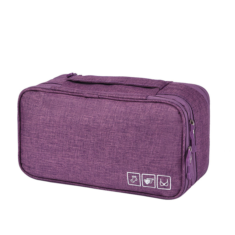 Portable Travel Underwear Bra Storage Bag Water Resistant Toiletry Bag Lingerie Socks Accessories Organizers -Purple