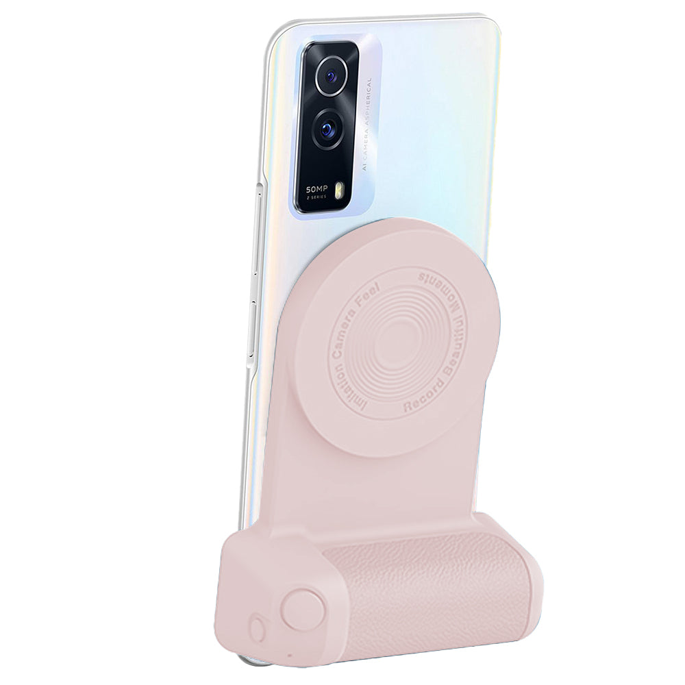 Magnetic Phone Selfie Holder Handheld Bluetooth Tabletop Charging Stand Phone Holder -Pink