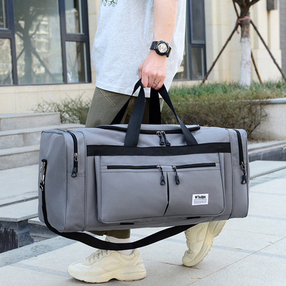 Large Capacity Mens Travel Duffle Bag Luggage Bag Water Resistant Gym Bag Sports Bag Handbags -Grey